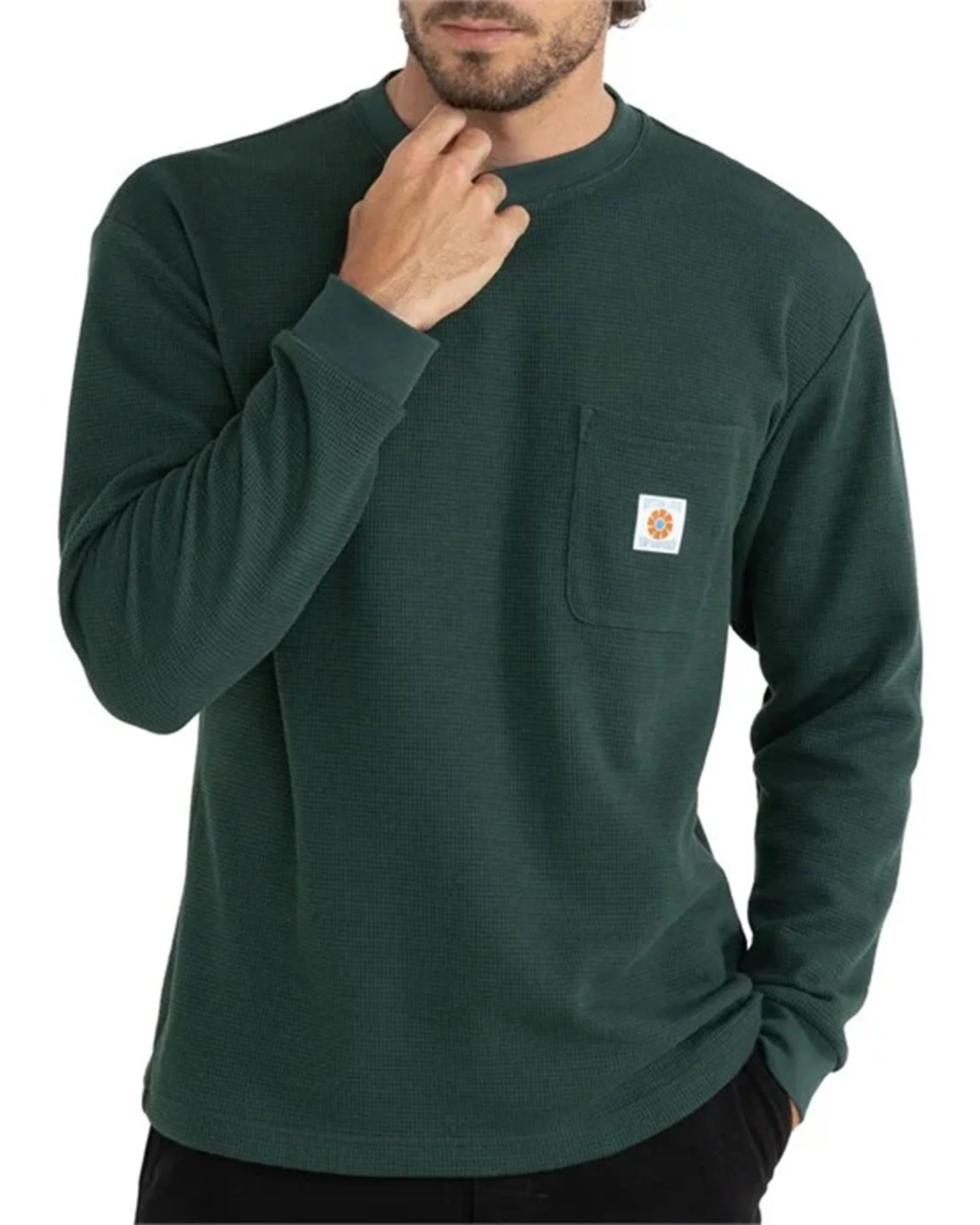 Vintage Pocket L/S Waffle Shirt - Pine