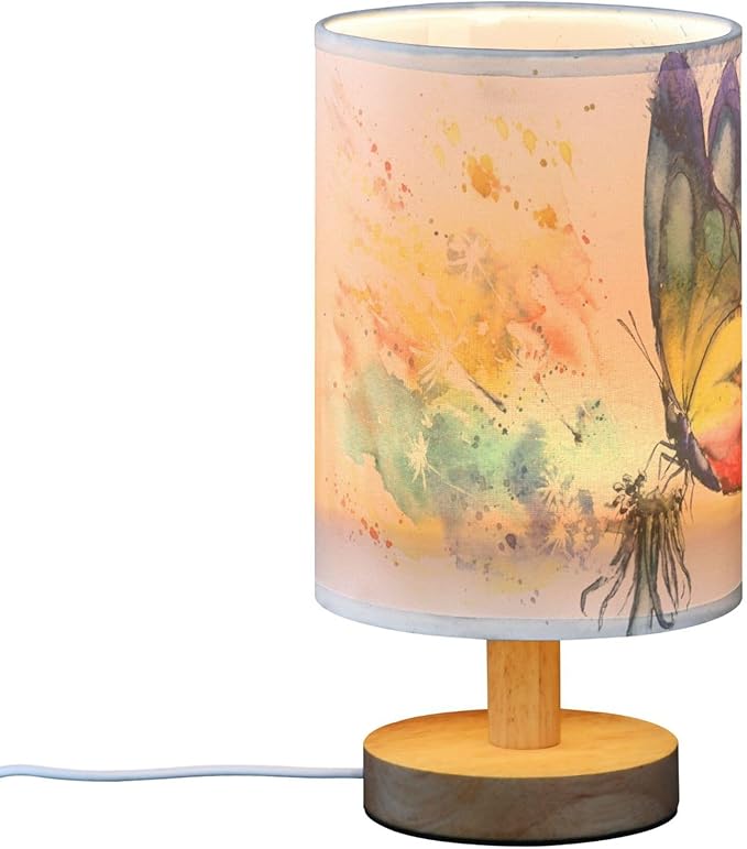 Table Lamp Paint Butterfly Dandelion Nightstand Lamp