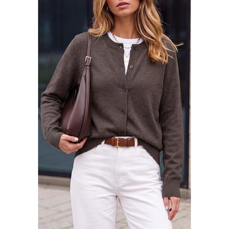 Women's Wool Blend Business Casual Fall Cardigan Sweaters Tops