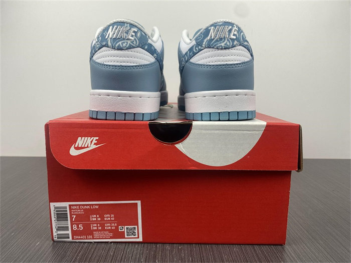 NK Dunk Low Essential Paisley Pack Worn Blue DH4401-101