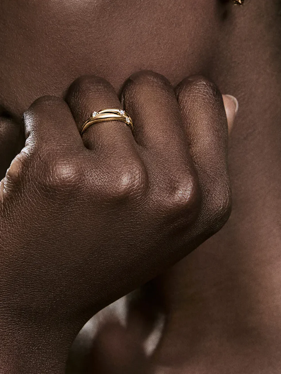 Flow Stacked White Sapphire Ring