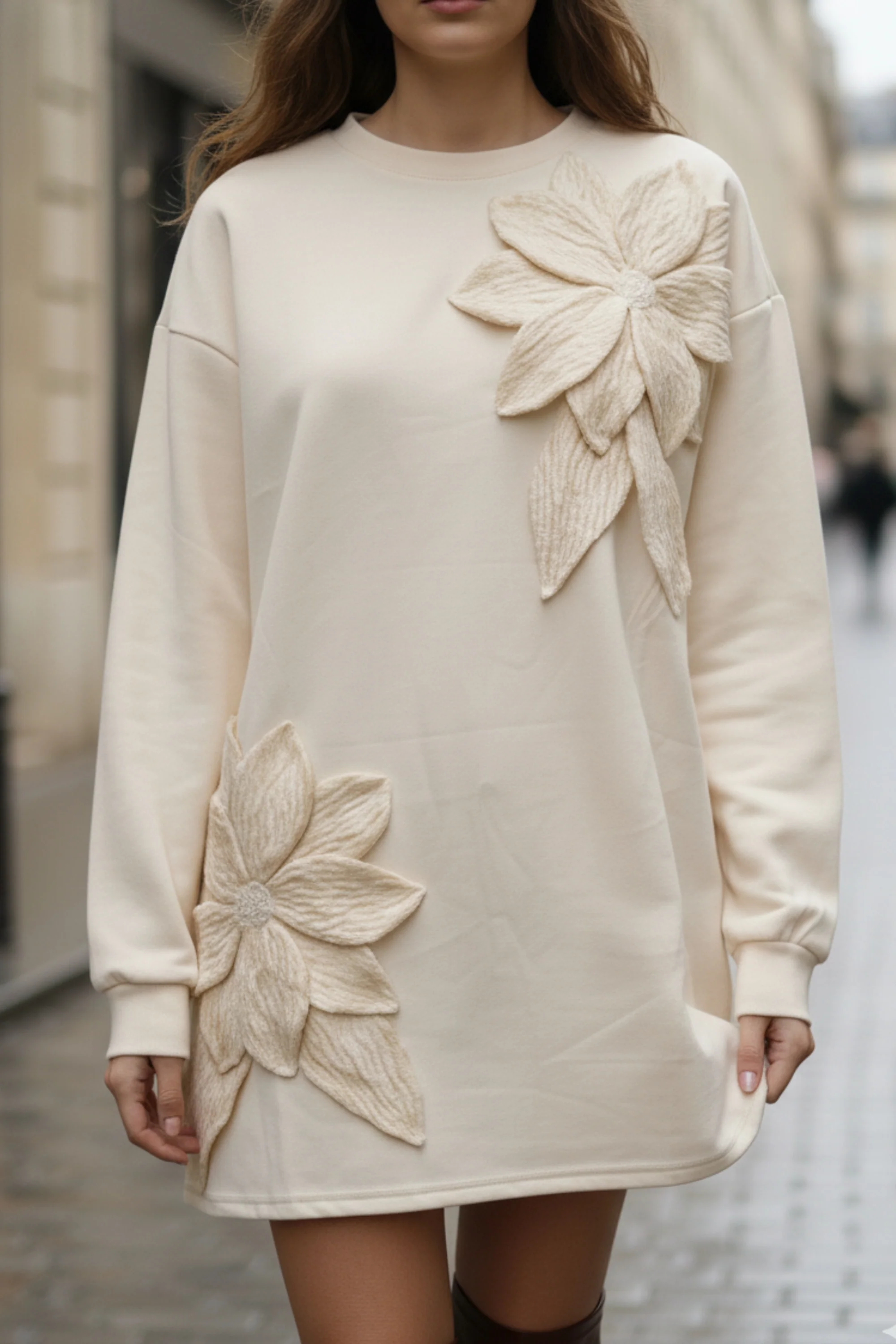 Vanilla Bloom  Oversized Sweatshirt
