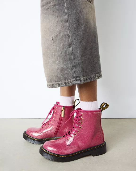 JUNIOR 1460 GLITTER PATENT LEATHER BOOTS