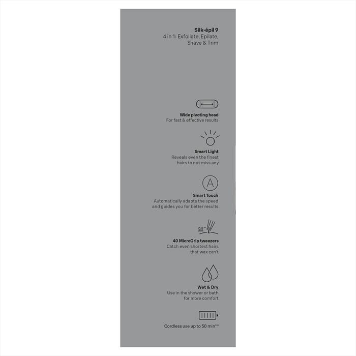 BRAUN - Epilatore SILK-ÉPIL 9 9-061-BIANCO/ARGENTO