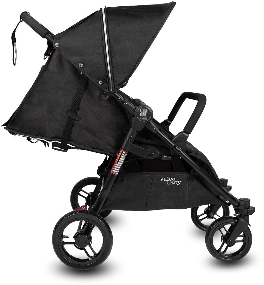 Valco Slim Twin Side By Side Double Stroller - Licorice