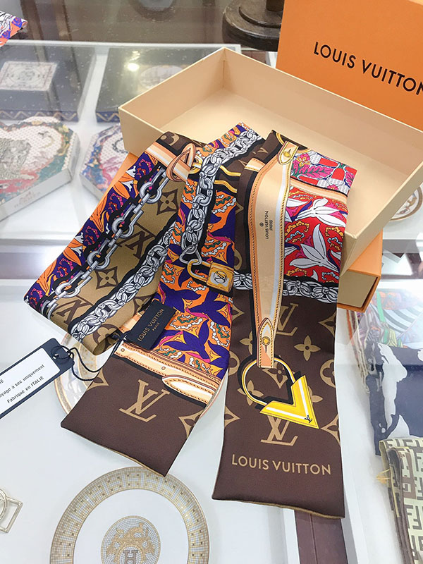 120x8cm Fashion Chains Prints Handbag Ribbon Scarf Neck Bow WJ-987037