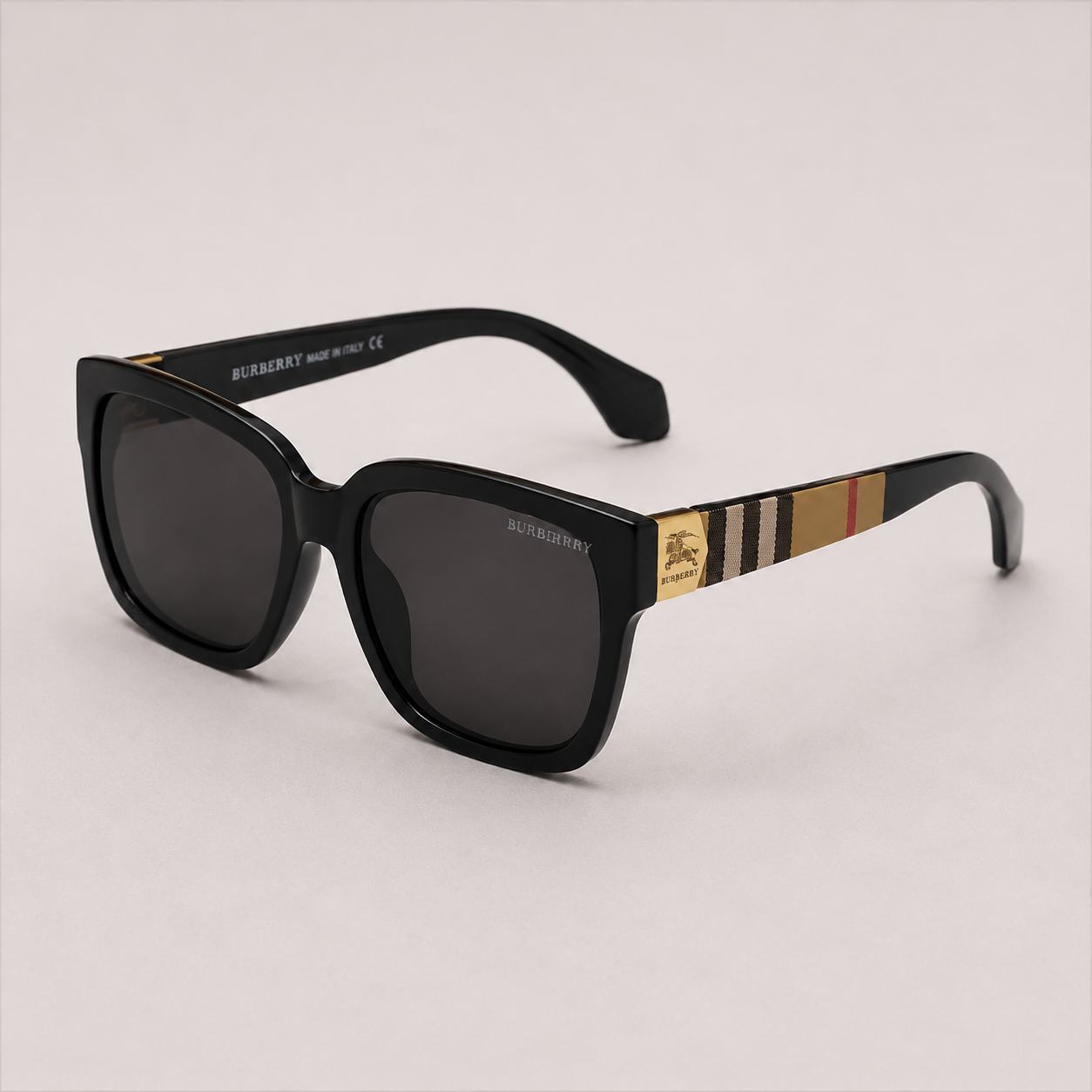 G20：Burberry Check Detail Square Sunglasses