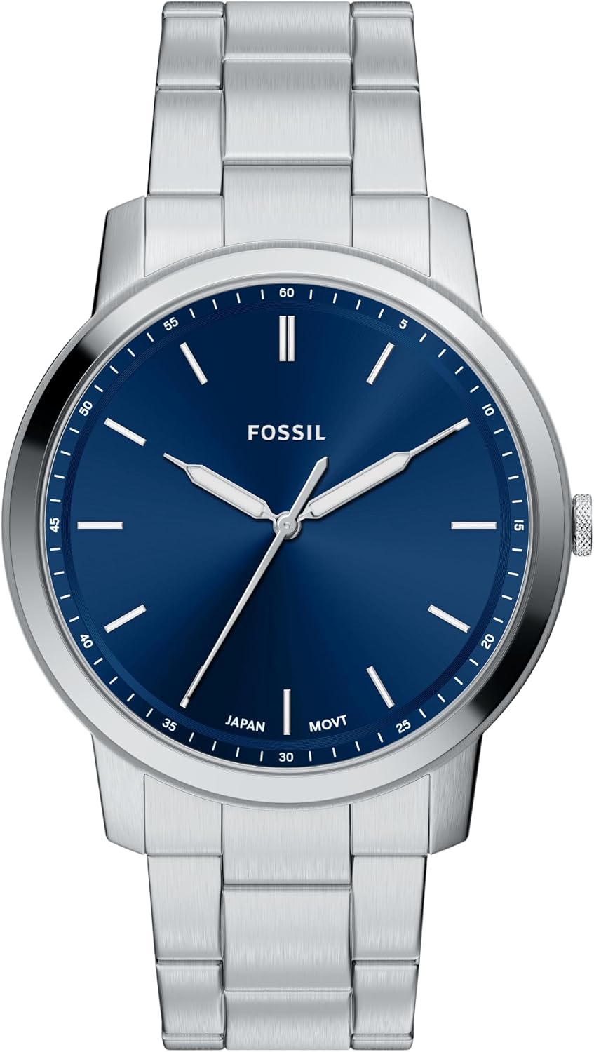Fossil Men's Minimalist Quartz Stainless Steel Three-Hand Watch for Men
