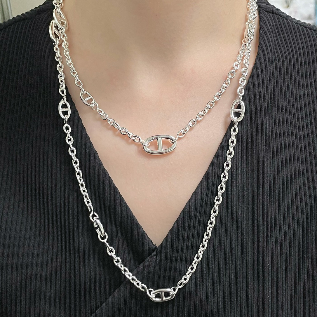 Classic 120cm Silver Chains Necklace HHXL-912002