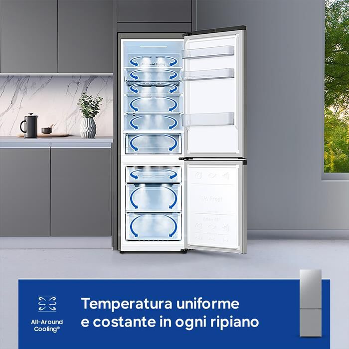SAMSUNG - Frigorifero combinato RB33B610ESA/EF ClasseE 344lt-SILVER INOX
