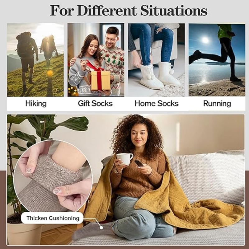 5 Pairs Womens Merino Wool Socks