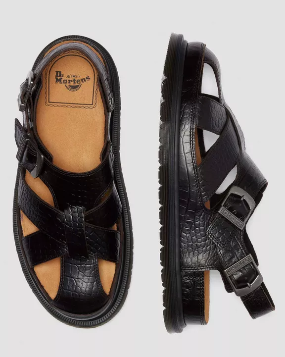 Fisherman Crocodile Analine Leather Sandals