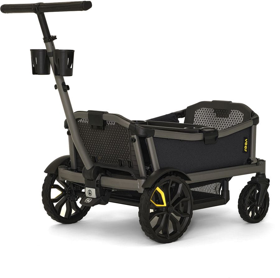 Veer Cruiser City XL (4 Seater) Stroller Wagon + Basket Bundle - Grey