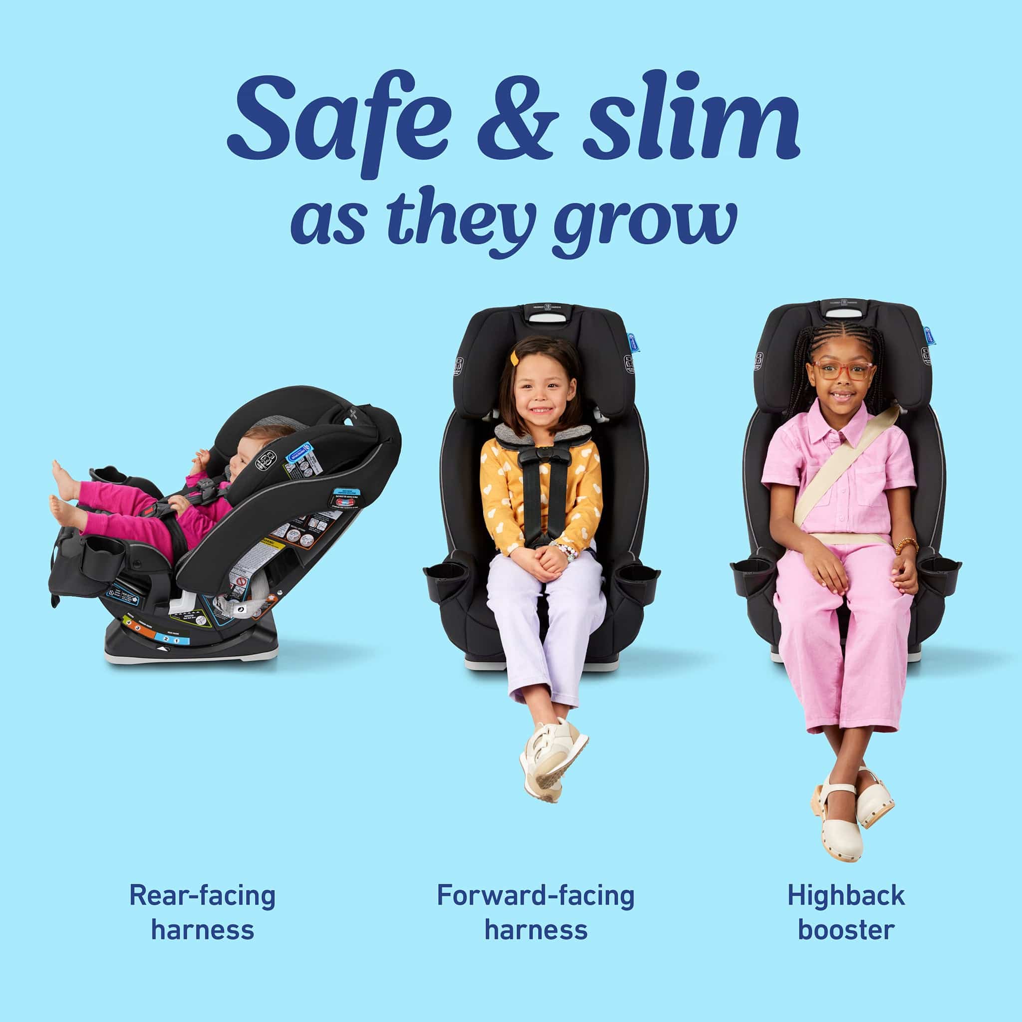 Graco SlimFit 3-in-1 Narrow All-in-One Convertible Car Seat - Sydney