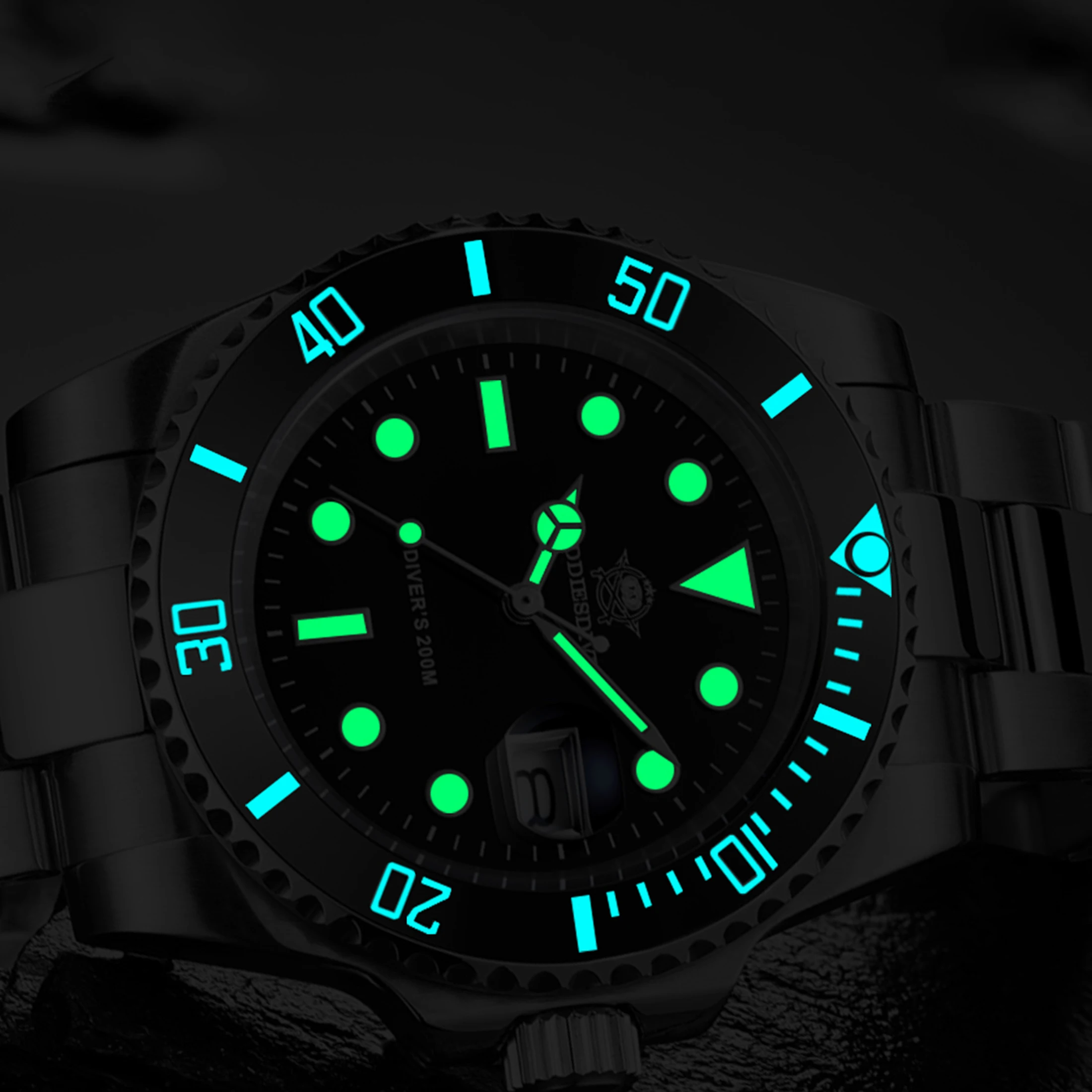 Hot Selling Luxury Men’s Diving Watch Steel BGW9 Luminous Ceramic Bezel 41mm 200M Waterproof Men’s Analog Watch MY-H3