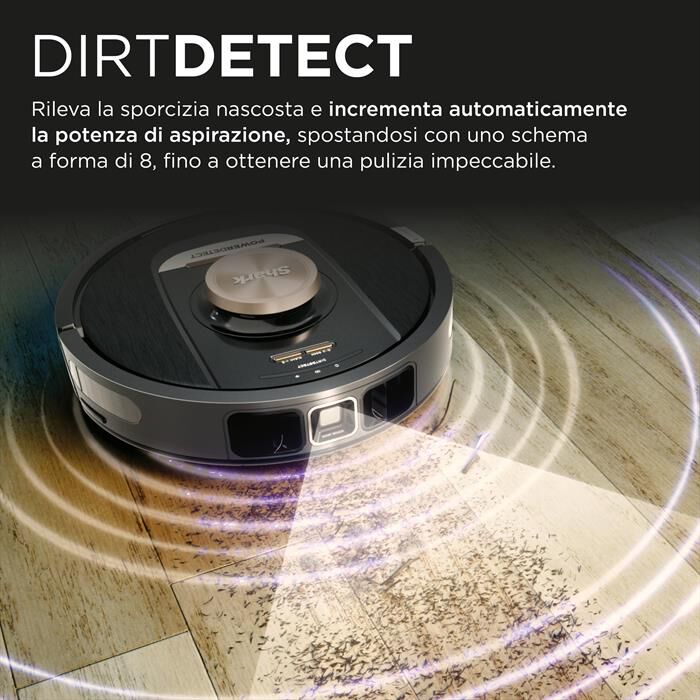SHARK - ROBOT POWERDETECT CON AUTOSVUOTAMENTO RV2820VEEU-Nero/ Champagne