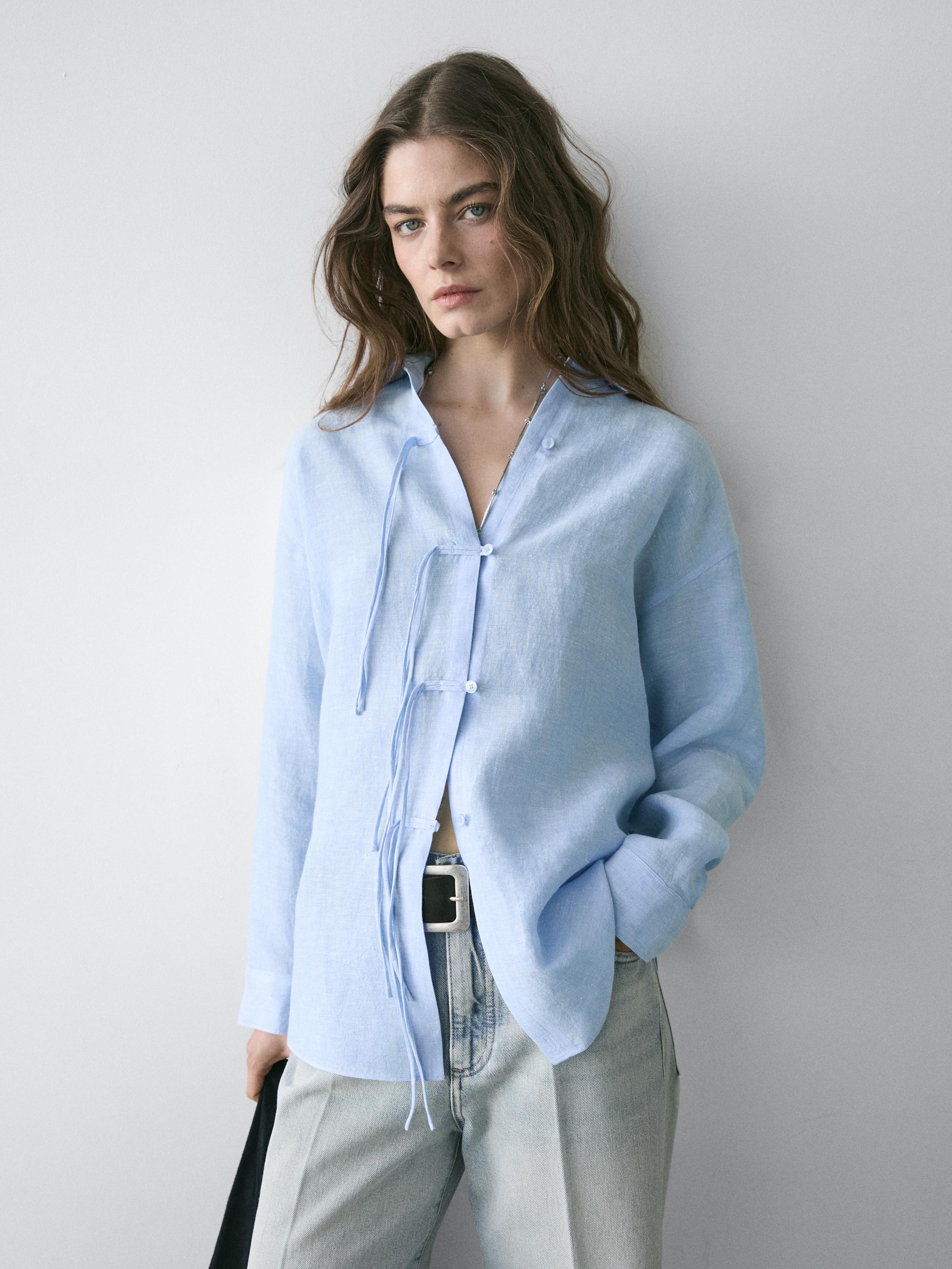 Camisa fluida 100% lino