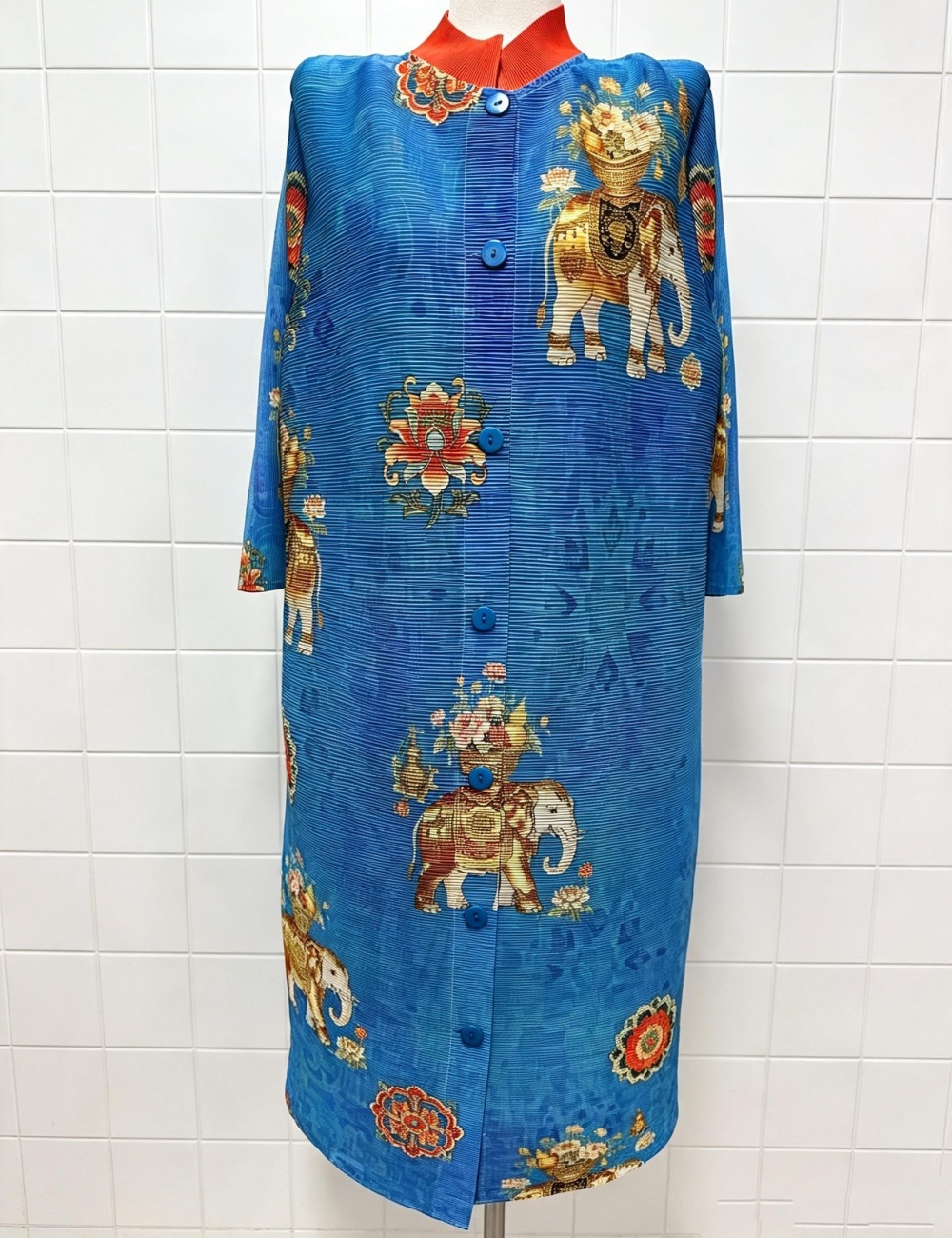 Long straight hem young printing dress for women