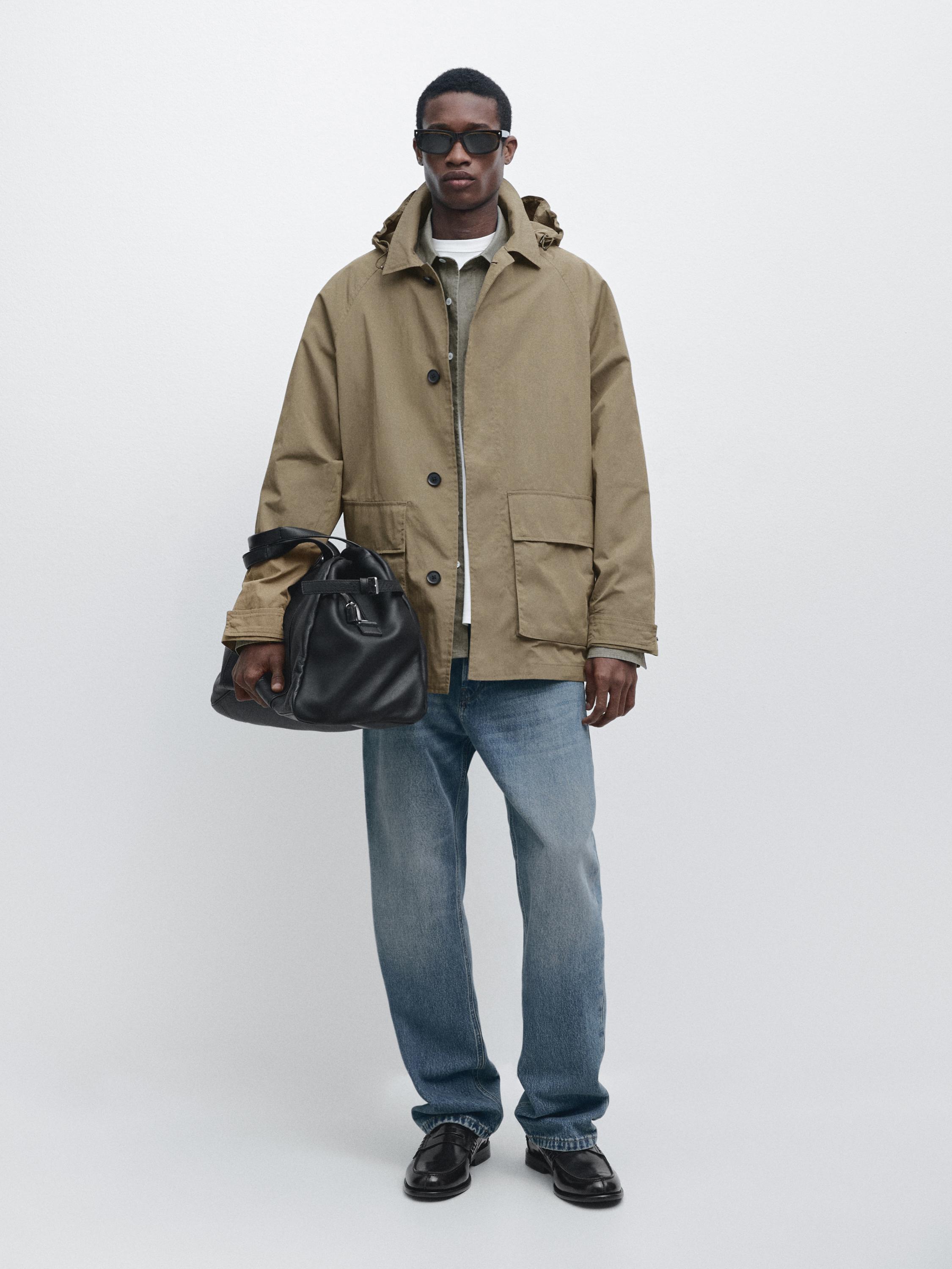 Parka bolsillos mezcla algodón