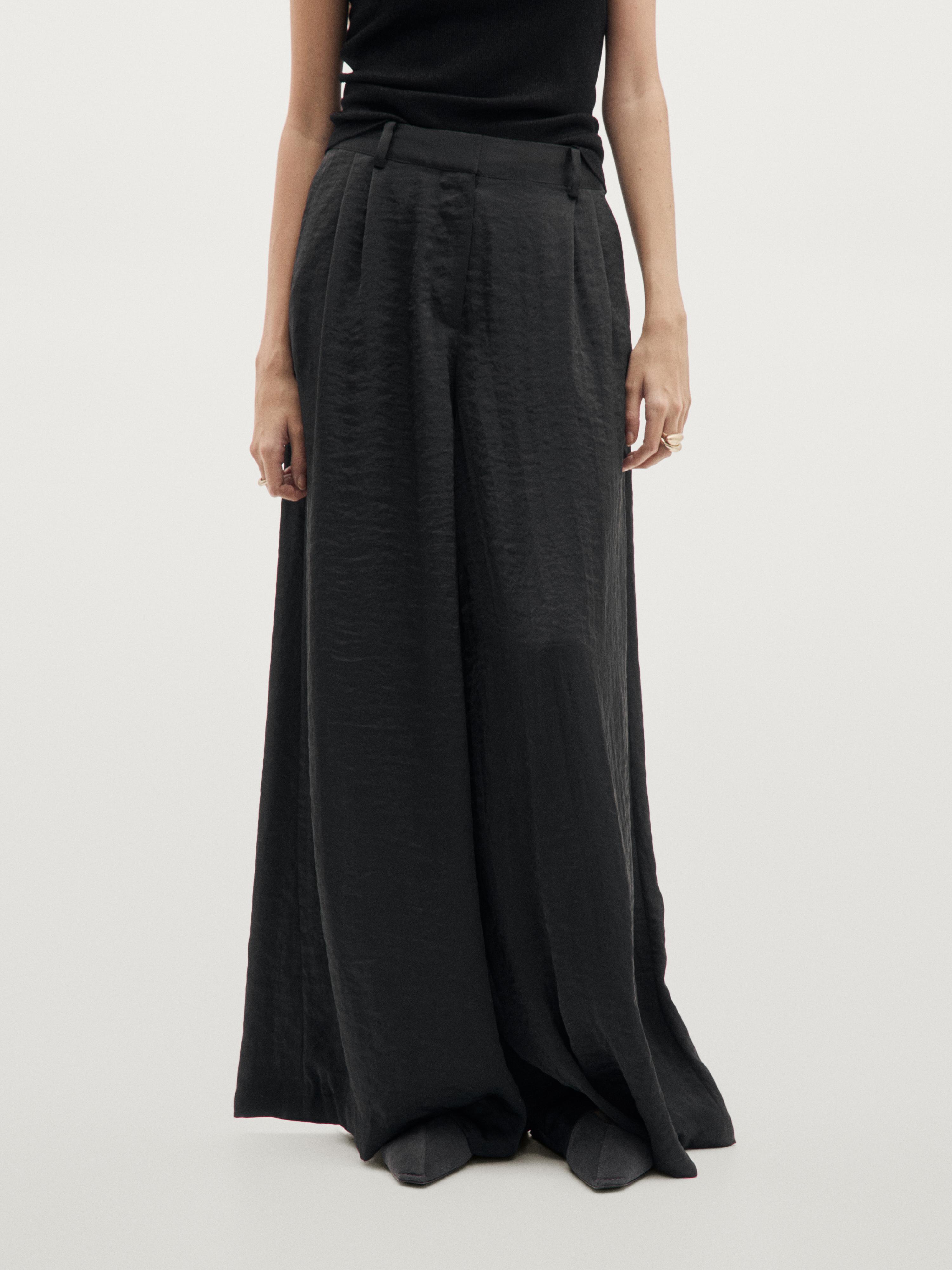 Pantalón ancho fluido pinzas