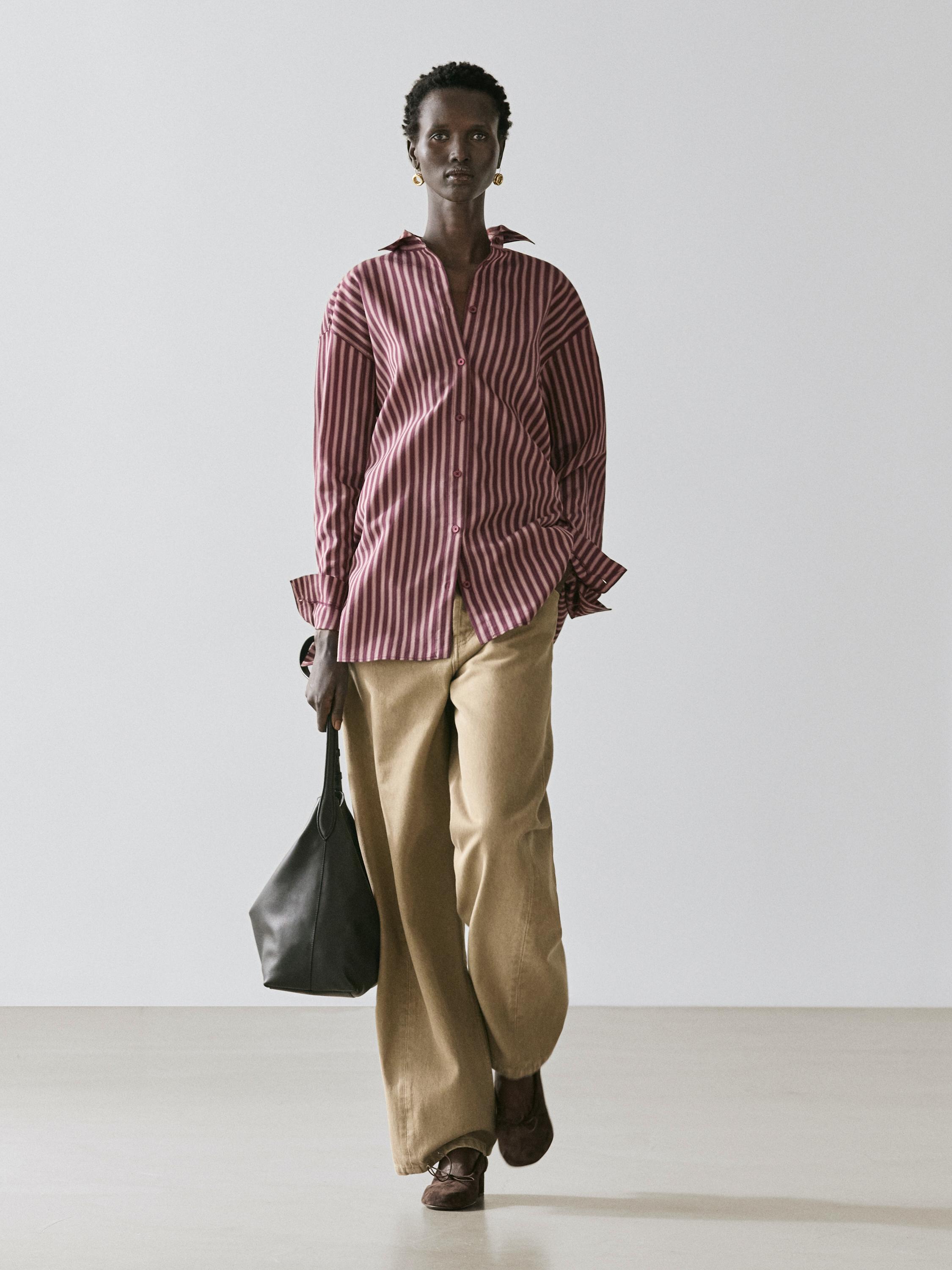Camisa fluida detalle rayas
