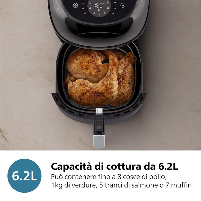 PHILIPS - Friggitrice aria AIRFRYER SERIE 3000 6.2L NA332/00-Nero
