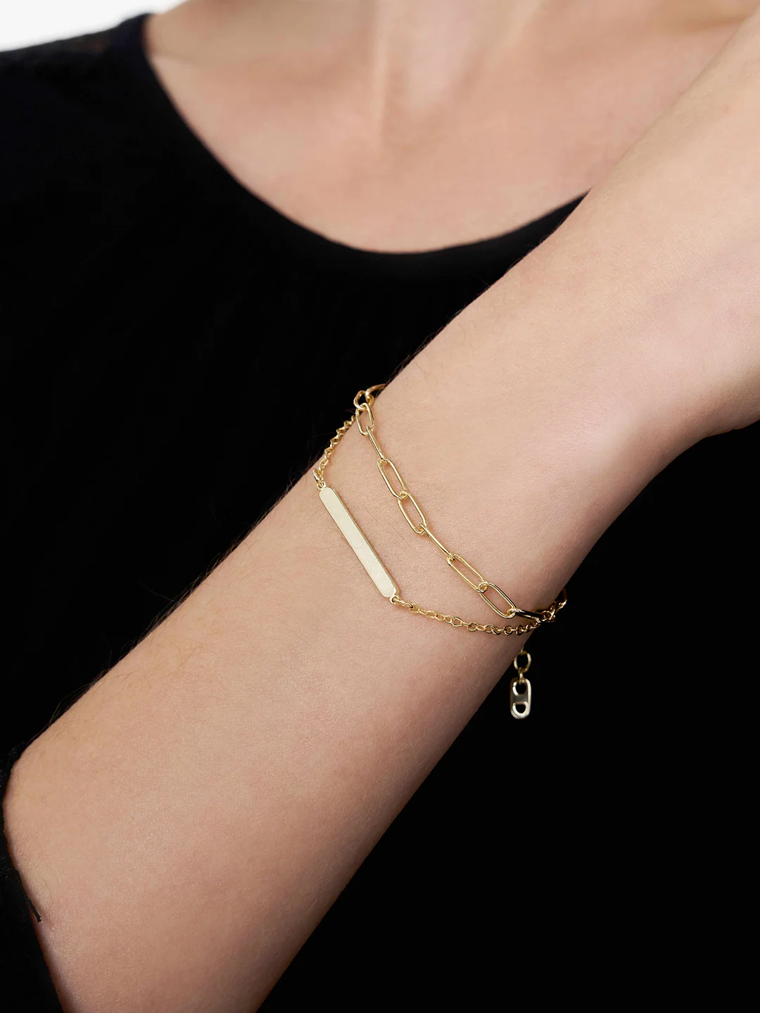 Unisex Bar Layered Bracelet