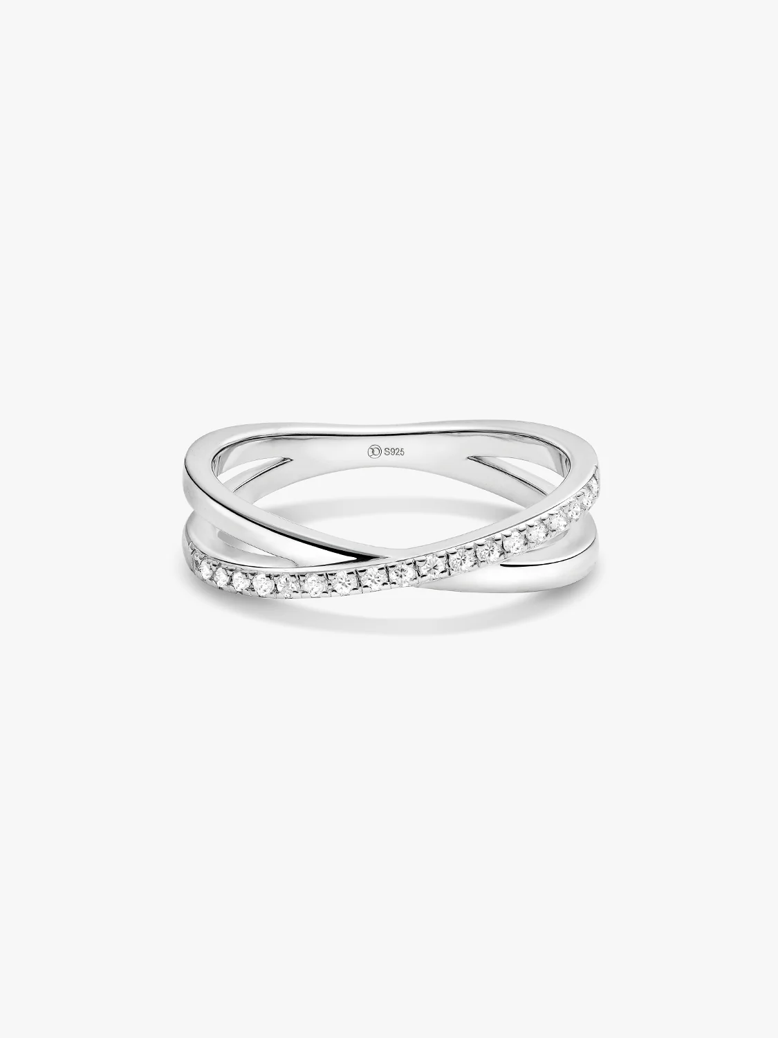 Pave Crossover Ring