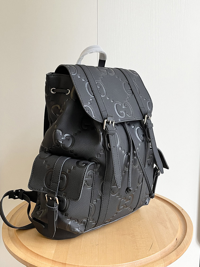 13.4″x16.1″x4.7″ Black Leather Backpack BB-921725