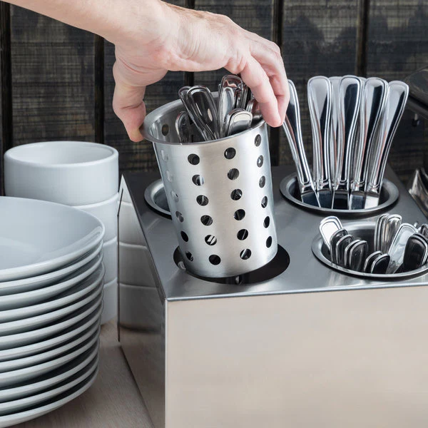Commercial Stainless Steel Flatware Holder Cylinder