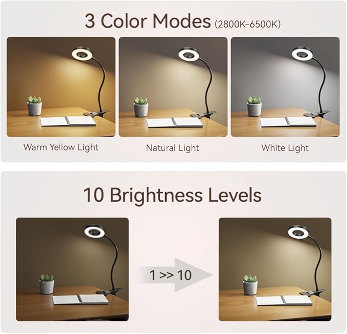 LUMIGROVE LED Desk Lamp Clip on Light