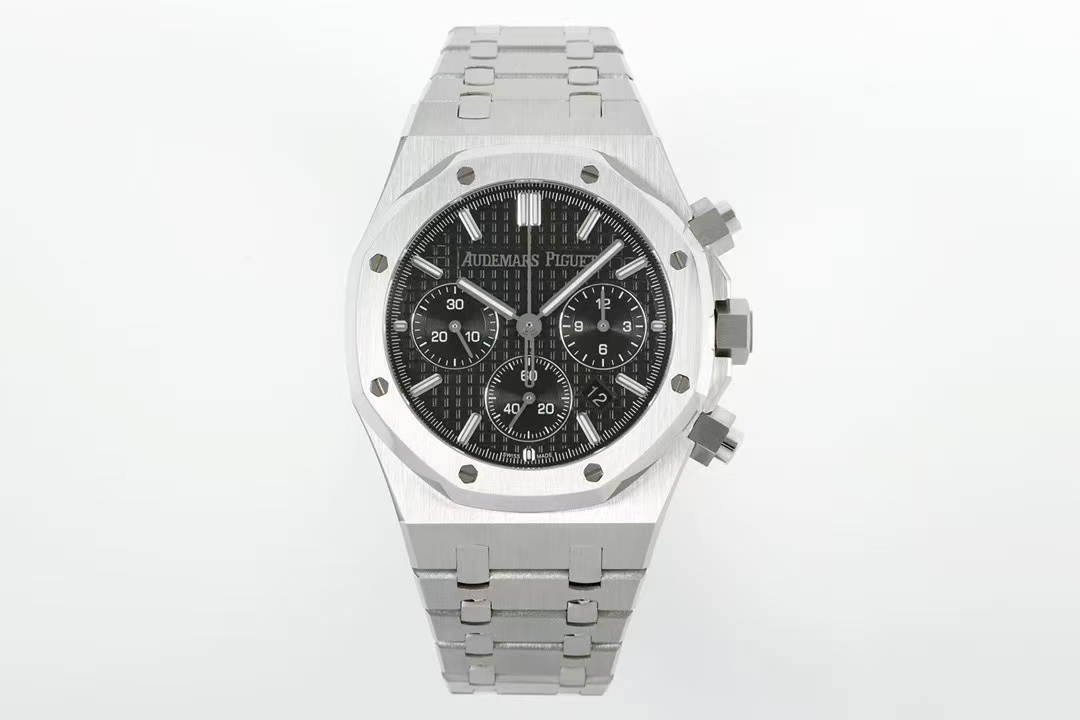 12A 【SUPER CLONE】Audemars Piguet Royal Oak Chronograph Black Dial 41mm Stainless Steel Watch 26320ST.OO.1220ST.01