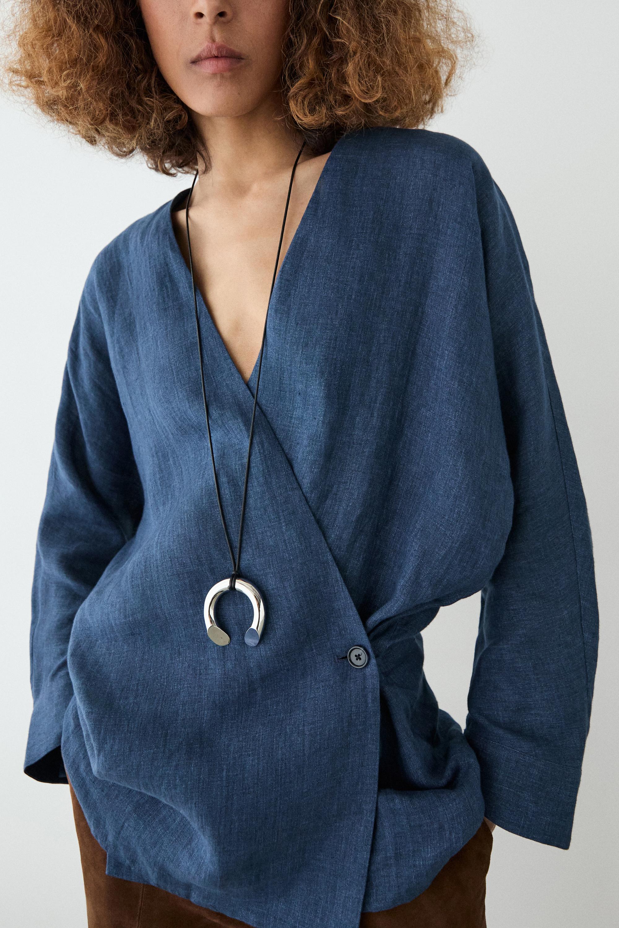 Kimono efecto denim total look lino