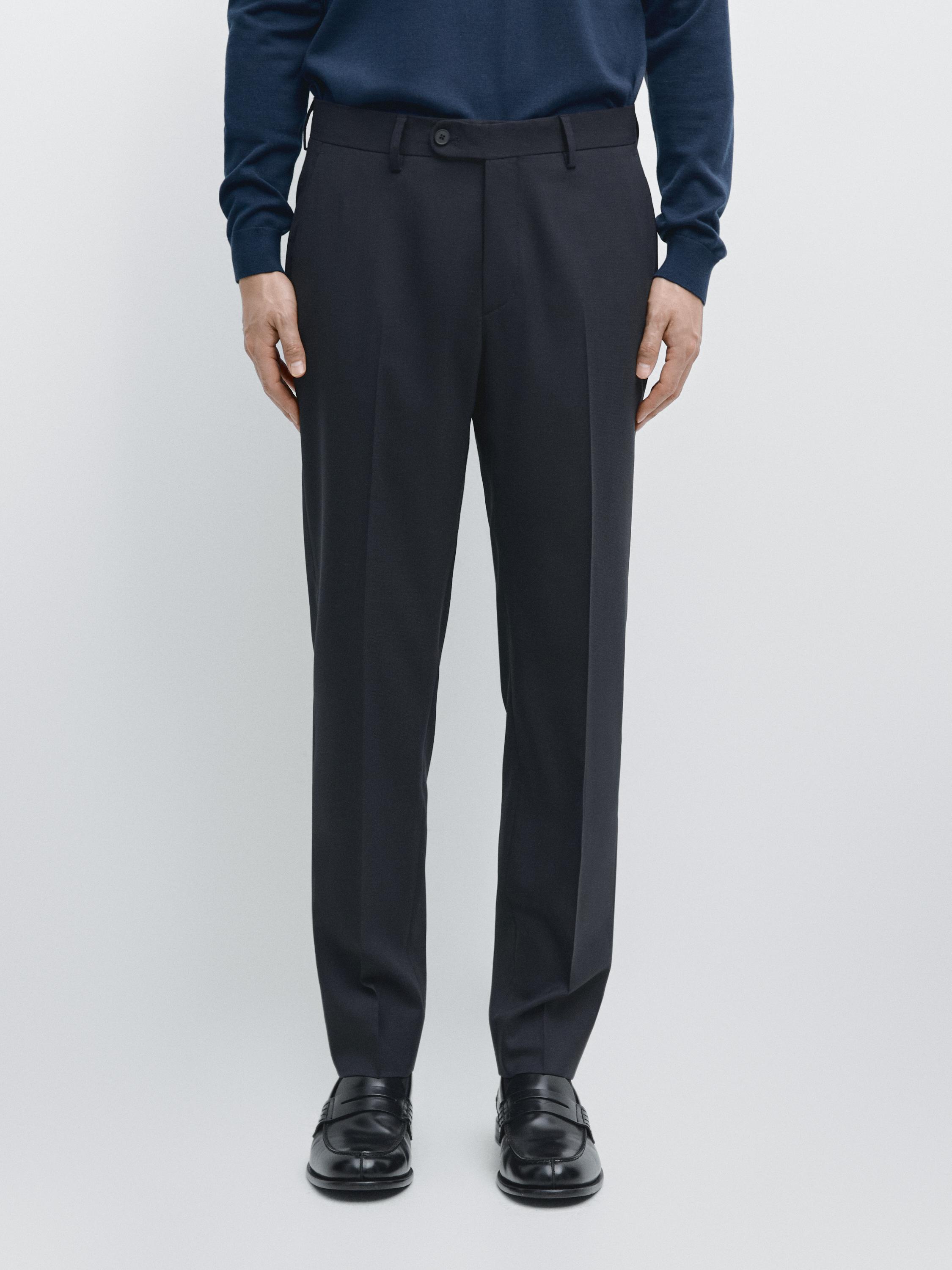 Pantalón traje mezcla lana fría