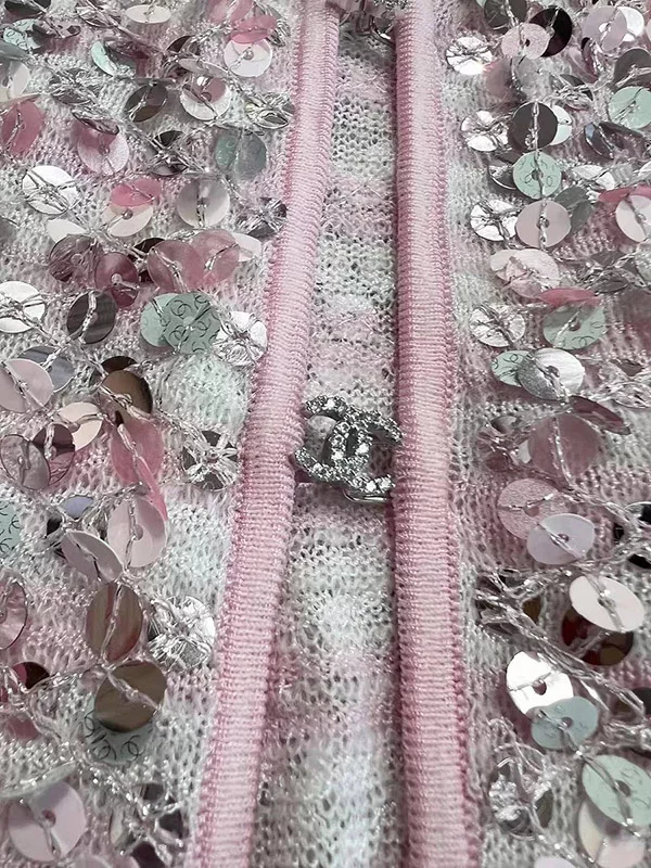 Pink Diamond Button Sequin Cardigan MY-93221