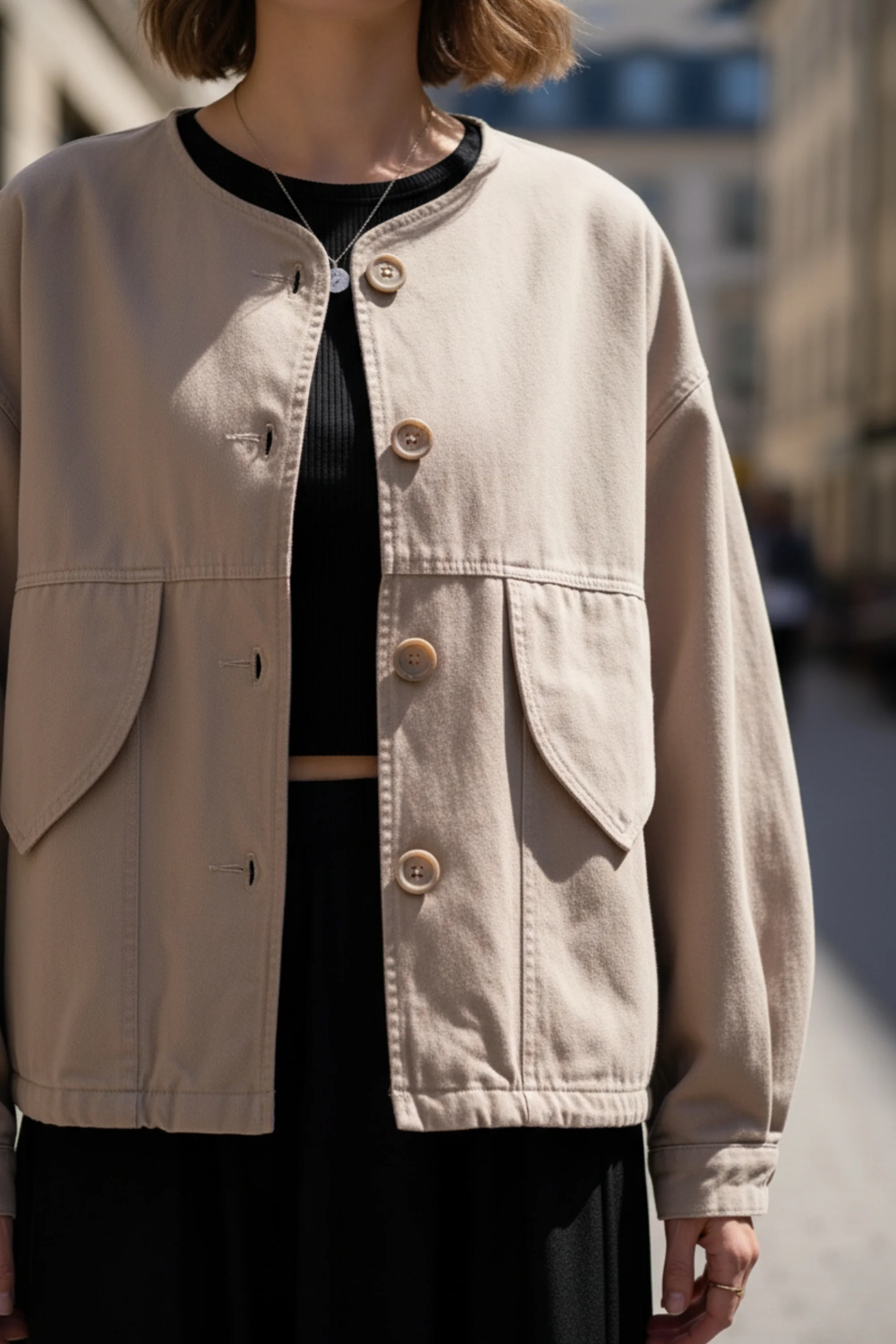 Wheat Drop Shoulder Jacket