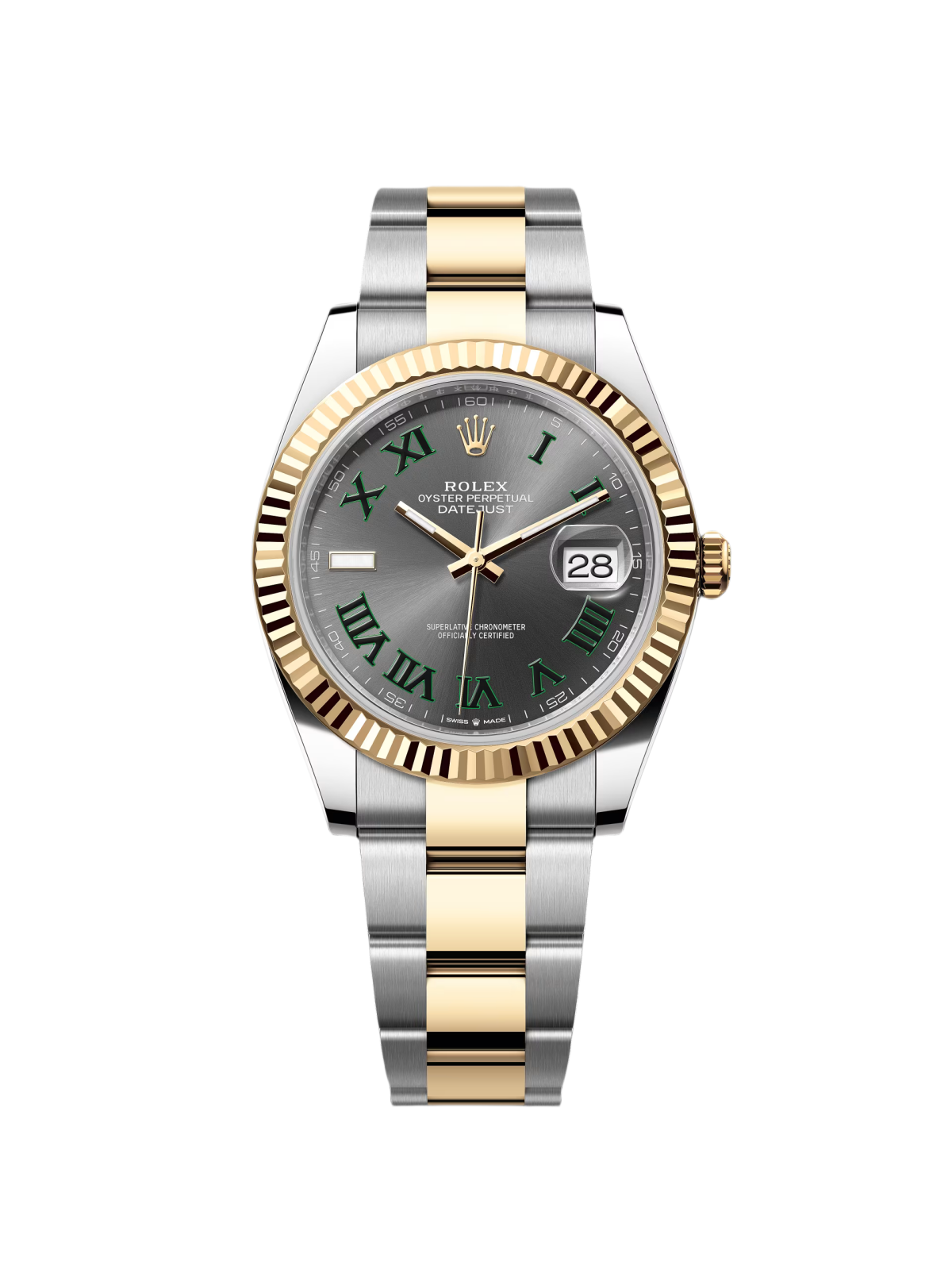 【Super Clone】RLX  Datejust 41mm Two-Tone Yellow Gold Fluted Bezel 
