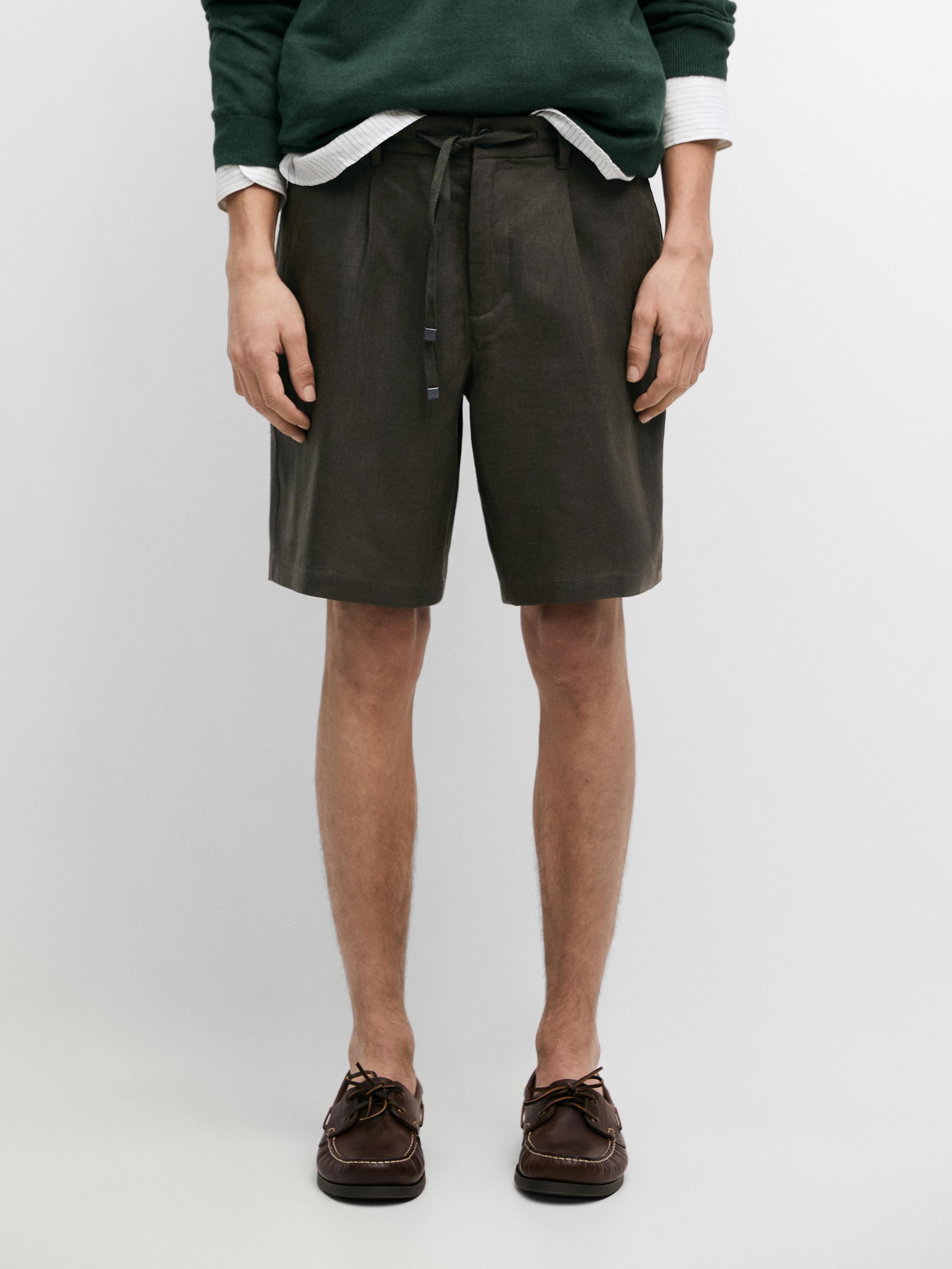 Bermuda detalle goma lino total look