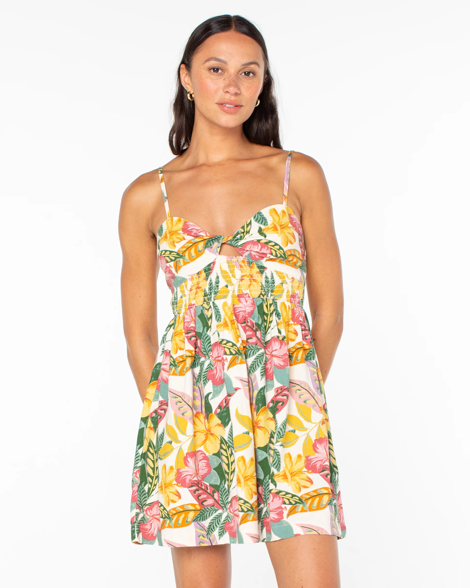 Sunrise Vibes Linen Dress - Multi