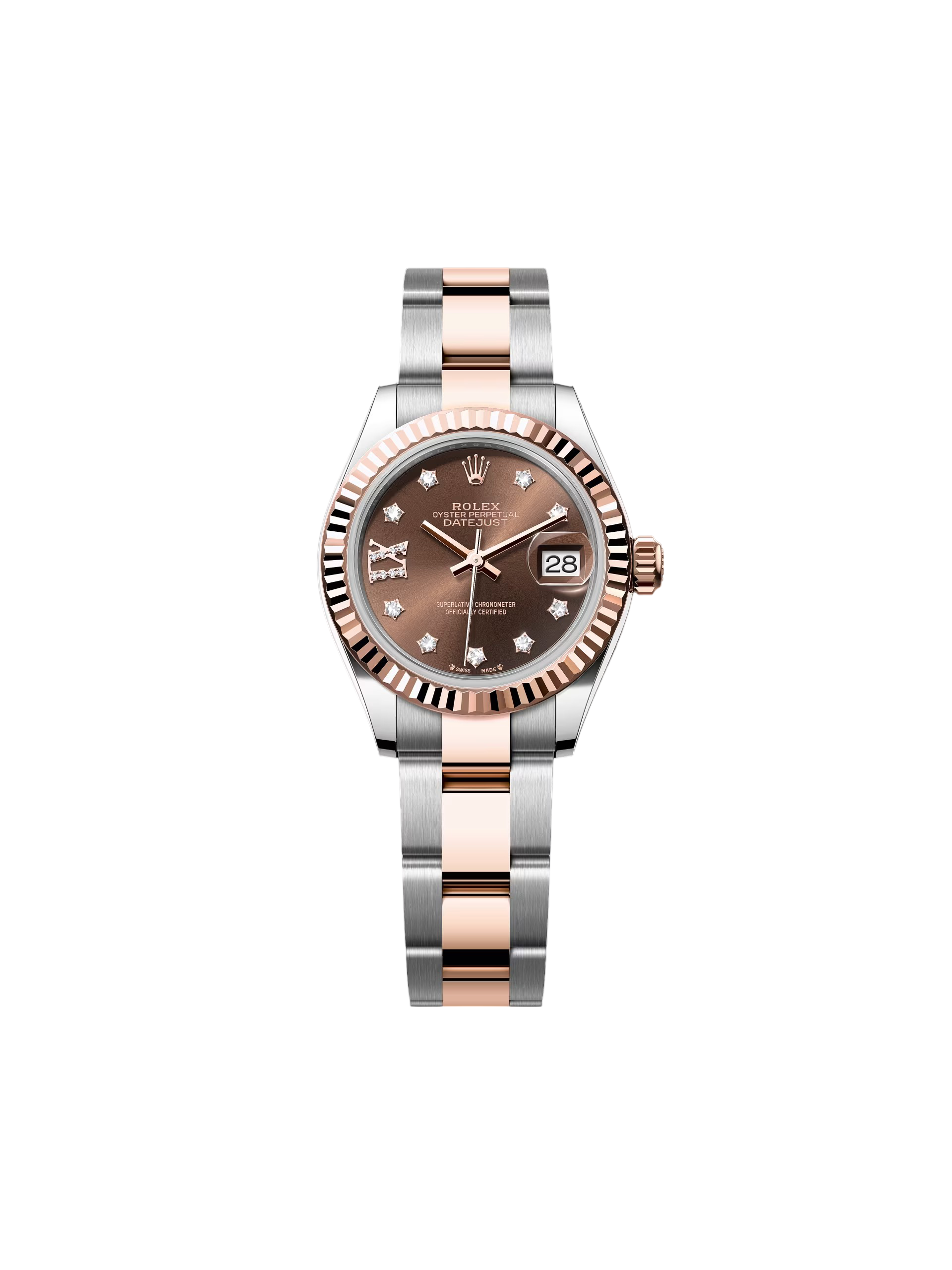 Rolex Lady-Datejust 28mm 279171 Chocolate Diamond Set Oyster Stainless Steel and Rose Gold
