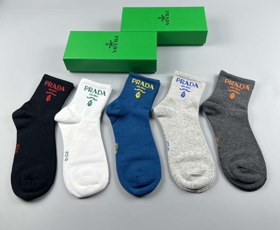 Set of 5 Pairs of Cotton Breathable Crew Socks WZ-924000262