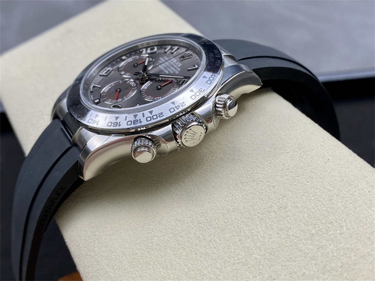 Rolex Daytona Grey Dial – Clean Factory White Gold Chronograph Replica