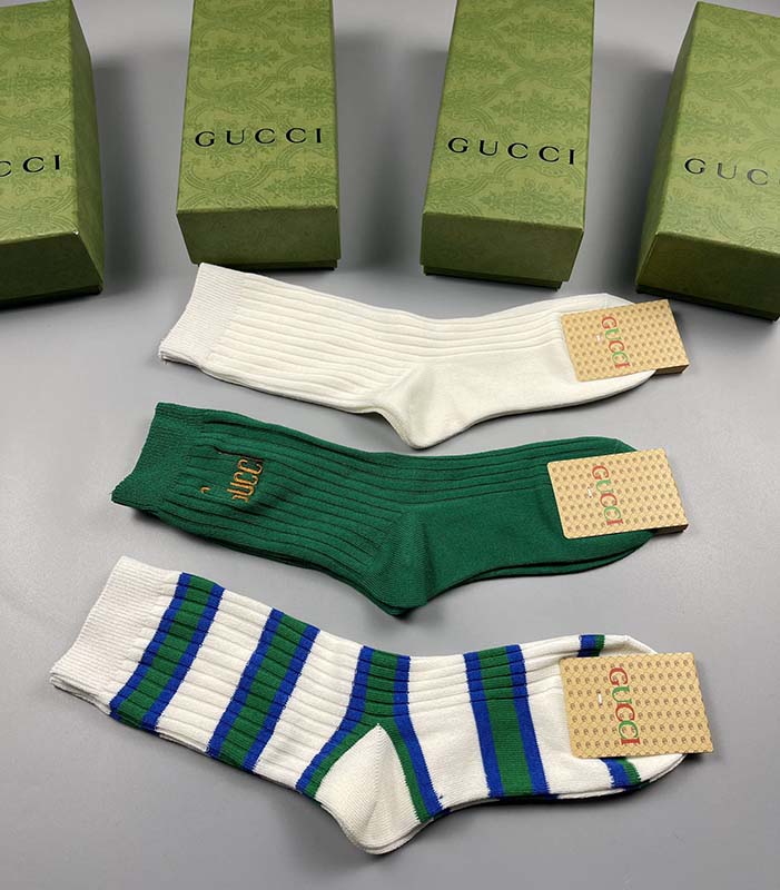 Set of 3 Pairs of Cotton Anti-bacterial Crew Socks WZ-924000182