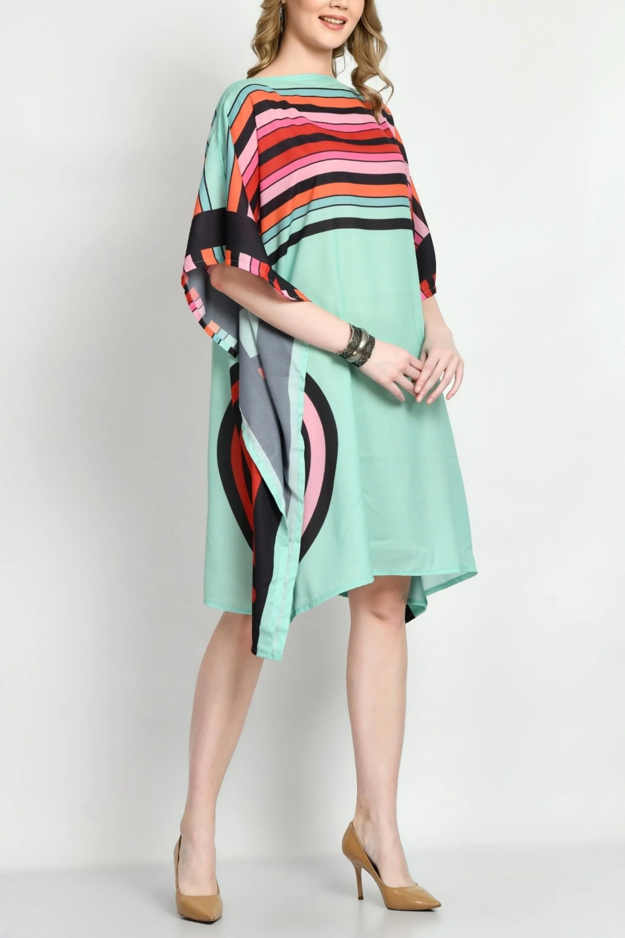 Green Breezy Kaftan Dress