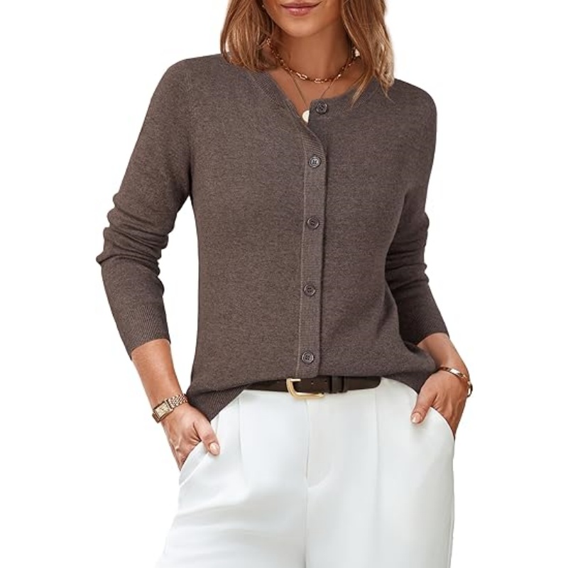 Women's Wool Blend Business Casual Fall Cardigan Sweaters Tops