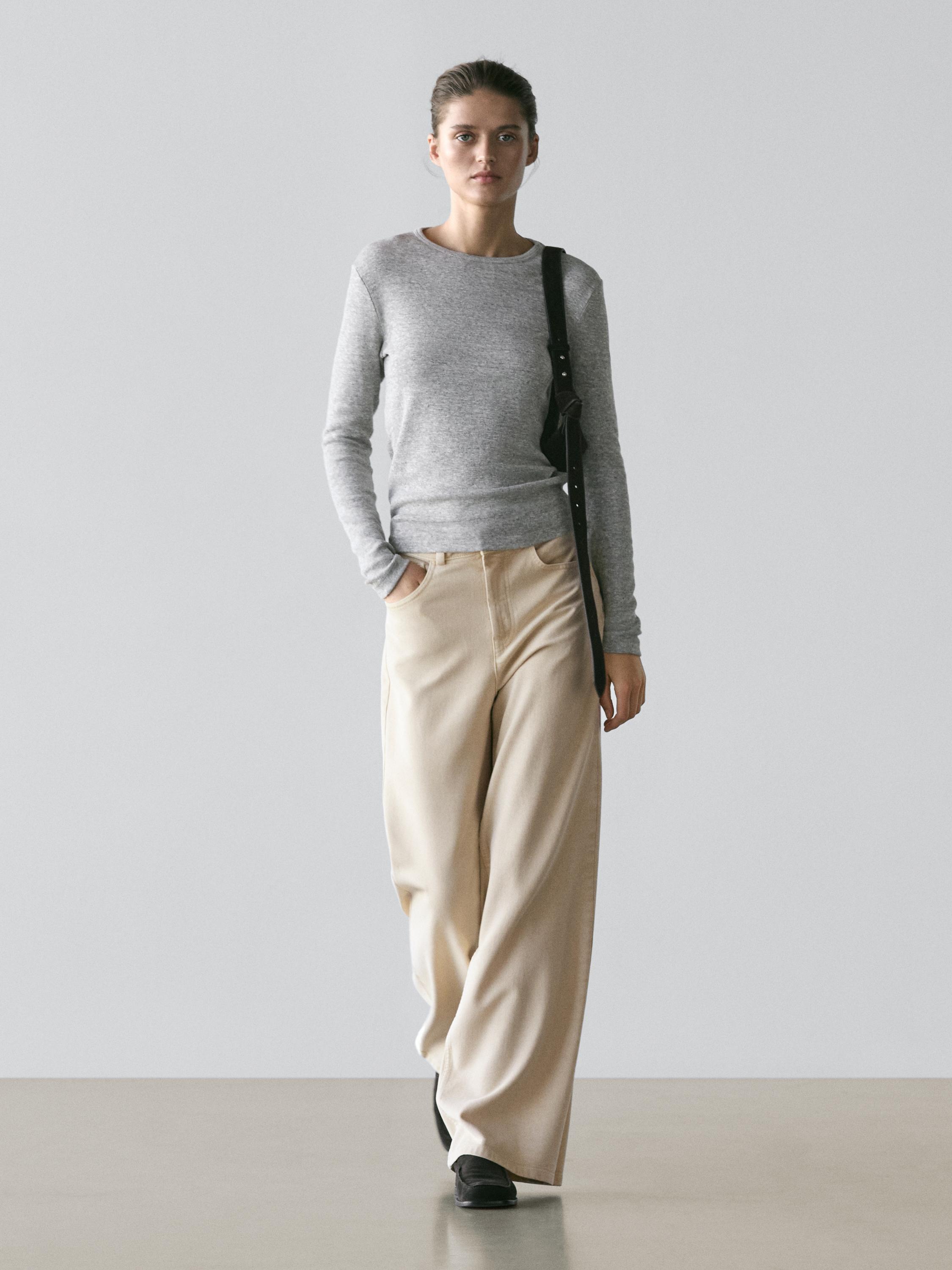 Jeans wide leg tiro bajo