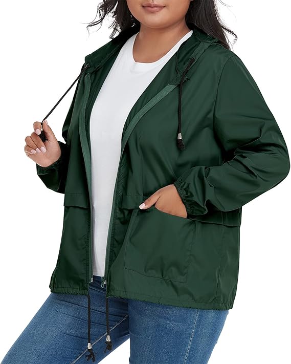 Women Plus Size Light RainCoat Jackets