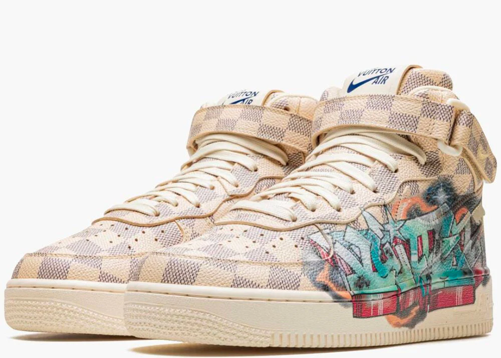 L.V x NK Air Force 1 Mid ‘By Virgil Abloh Graffiti’