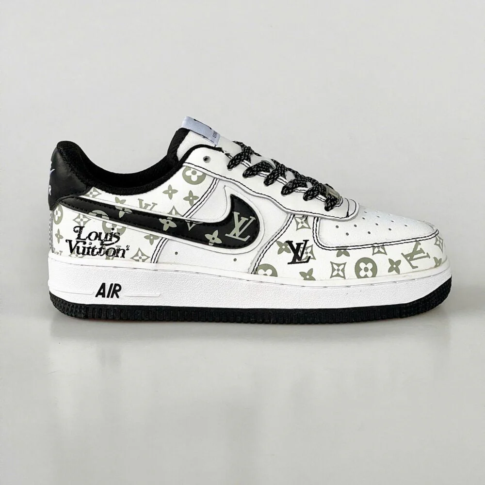 L.V x NK Air Force 1 Monogram Black Edition (Custom)