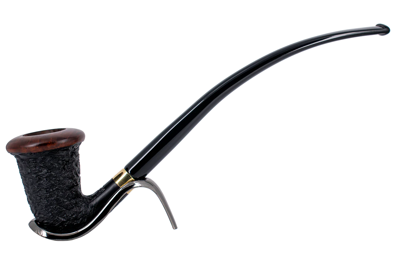 Chacom Rusticated Calabash Churchwarden Briar Pipe
